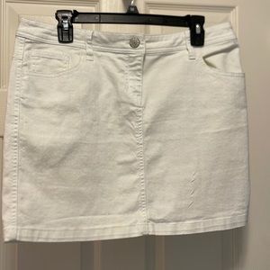 White Denim Skirt